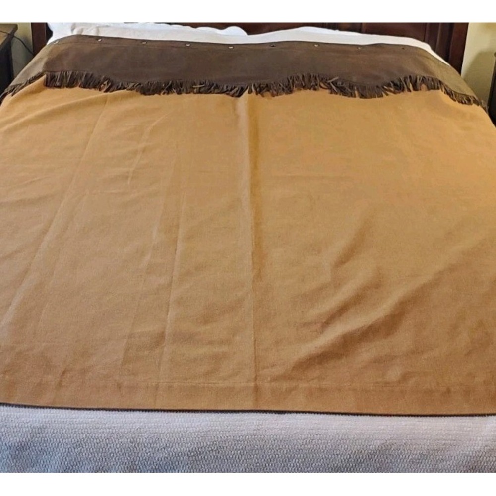 HiEnd Accents Curtain Western-core Shower Curtain Woven Beige Brown Fringe